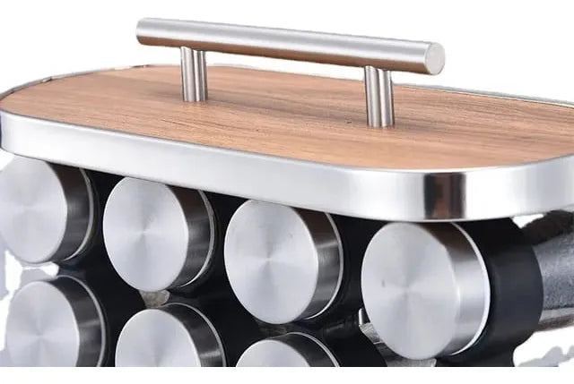 Especiero x 12 en Madera y Vidrio